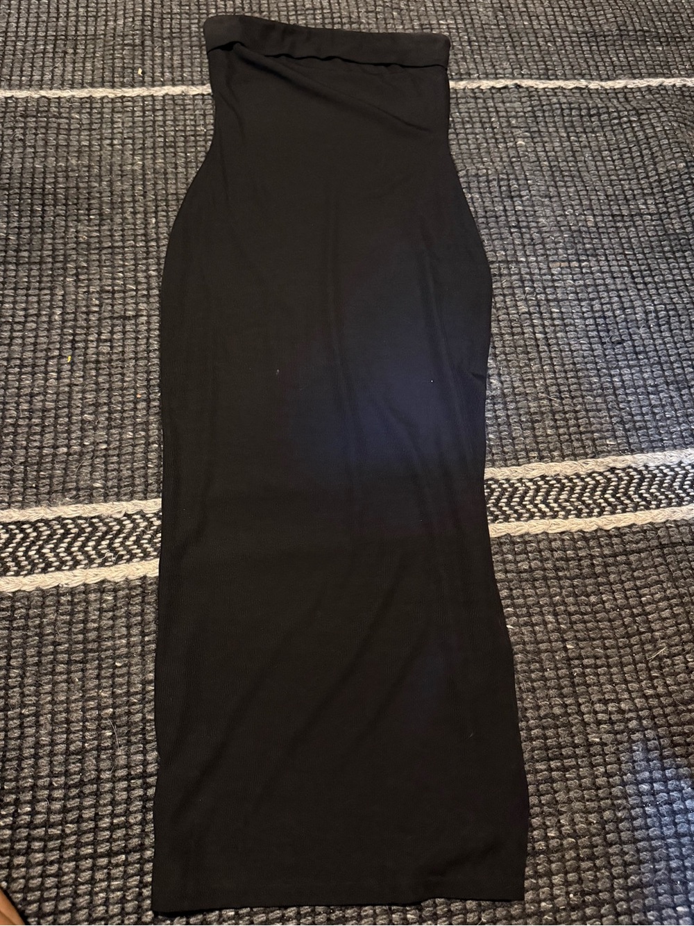 Black Strapless Bodycon Maxi Dress